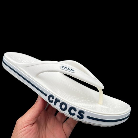Crocs Womens Bayaband Flip Flop Sandals Size 7 White Water Friendly Lightweight - Picture 13 of 16